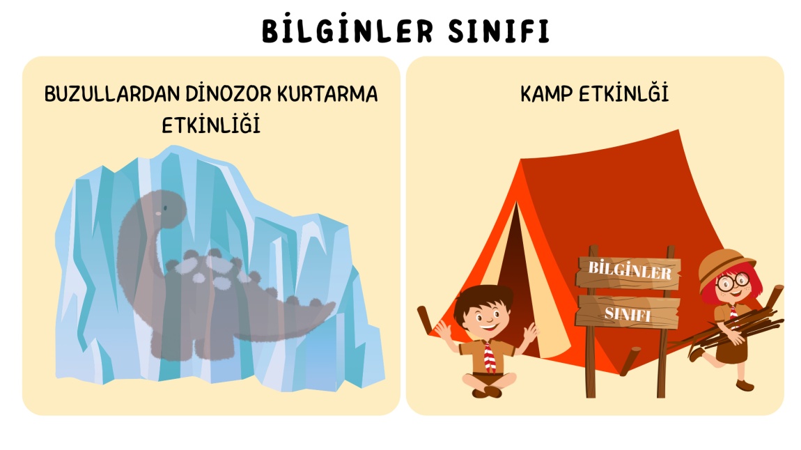 4 YAŞ BİLGİNLER SINIFI İLE BUZULLARDAN DİNOZOR KURTARMA VE KAMP ETKİNLİĞİ